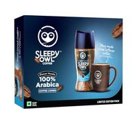 Sleepy Owl Instant Coffee Combo | 100 % Arabica Poudre de café 100 g | Tasse durable | Café avec tasse | Article cadeau unique | Cadeaux d'entreprise