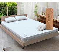 Sleepy Owl Surmatelas en Mousse à mémoire de Forme de 7 cm, 140 x 200 cm - Rembourrage orthopédique infusé en Gel - Housses de Fermeture éclair Amovibles et lavables - Fond antidérapant - 4 Bandes