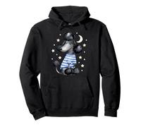 Sleepy Pyjama pour Amoureux des Chiens Motif Caniche étoiles et Lune Noir Sweat à Capuche