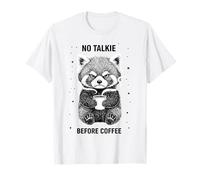 Sleepy Red Panda Humour No Talkie Before Coffee T-Shirt
