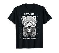 Sleepy Red Panda Humour No Talkie Before Coffee T-Shirt