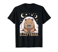 Sleepybara Capybara Couverture de Couchage Motif étoiles et Lune T-Shirt Graphique avec Valeur