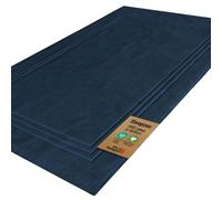SLEEPZEN Lot de 2 Tapis de Bain 50x80cm Bleu Poséidon - 100% Coton Bio Certifié GOTS 800gr/m2 - Tapis Salle de Bain - Tapis Absorbant, 3 Couleurs, Lavable en Machine - Très Doux, Moelleux, Épais