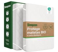 Sleepzen - Protege Matelas 100x200cm Alese Molleton 100% Coton Bio Certifié Oeko-Tex® - Naturellement Anti-Acariens & Antibactérien, Hypoallergénique - Fabriqué au Portugal - Format Alèse Plateau