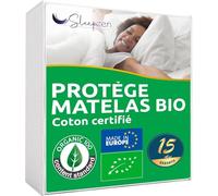 SLEEPZEN Protege Matelas 70x160cm Alèse Coton Absorbant Bio Certifié OCS® Molleton 180gr Housse de Matelas Anti Acarien, Fabriqué en Europe, Alèse Forme Drap Housse, Rabats épais - Non Imperméable