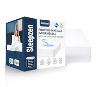 SLEEPZEN Protège Matelas Imperméable 140x190 cm Bonnet 30 cm - 100% Coton - Respirant & Silencieux - Alèse Sanitized® Anti-Acarien - Oeko-Tex® - Fabriqué au Portugal