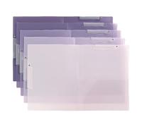 Sleeve De Papier Fichier 5pcs Avec Pince Rotatif Maintient 40 Feuilles 12x18in Dossier Document Résistant À L'eau Claire Pour Le Dossier Rotatif Bureau