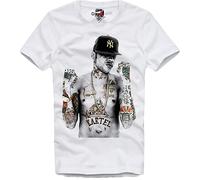 Sleeve E1SYNDICATE T-shirt VYBZ Kartel Dancehall Reggae BUJU Banton Jamaïque MAVADO 5467, Noir , L