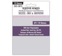 Sleeve Kings SKS-8815 Lot de 110 emballages pour cartes standard, transparents, de 60 microns, taille L carrée : 80 x 80 mm, compatibles avec The 7th Continent et plus encore -