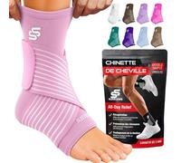 Sleeve Stars Orthèse de Cheville Ajustable - Soutien pour Entorses, Arthrose, Fractures et Fasciite Plantaire, Compression 20-30 mmHg, Femmes & Hommes (1/M:25-30 cm, Baby Pink)