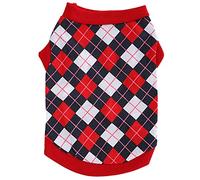 Sleeveless Pet Pig Vest | Cotton Rhombus Pattern Shirt for Spring & Summer | Fashionable Pig Clothes for Photos/Parties/Outdoor (XL)