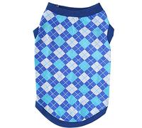 Sleeveless Pet Pig Vest | Cotton Rhombus Pattern Shirt for Spring & Summer | Fashionable Pig Clothes for Photos/Parties/Outdoor (S)