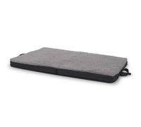 Sleezzz Matelas pliable ergonomique pour chien, anthracite, cuir synthétique et peluche, mousse à mémoire de forme, lavable, pliable avec poignée de transport, dessous antidérapant, 100 x 70 x 5 cm (L