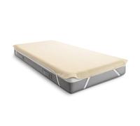 Sleezzz Protège-matelas basique en molleton 100 % coton, élastiques d'angle, protection hygiénique, couleur naturelle, 160 x 200 cm