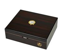 Slege Cave à Cigares Artisanale, Cave Cigare, Boîte à Cigare Cèdre Espagnol, vec Séparateur, Humidificateur Cigare,Hygromètre,Cadeaux pour Hommes Humidor,Français Manuel(10-30 cigares)