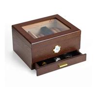 Slege Cave à cigares, boîte à cigares pour cigares cubains, tiroir de rangement et cave à cigares en cèdre espagnol, humidificateur, séparateur, hygromètre, accessoires de cigares (25 à 30 cigares