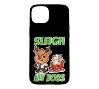 Sleigh My Boss Renne Humour de Bureau Coque pour iPhone 15 Plus
