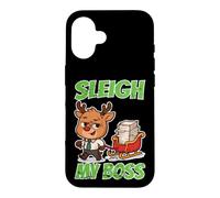 Sleigh My Boss Renne Humour de Bureau Coque pour iPhone 16