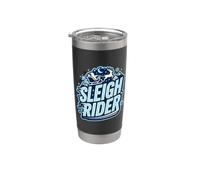 Sleigh Rider Nuit Winter Wonderland Ride Snowy Gobelet isotherme en acier inoxydable double paroi