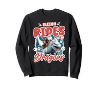 Sleigh Rides with Dragons Christmas Mystical Creatures Sweatshirt
