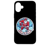 Sleigh The Game Ice Hockey Player Christmas Santa Lover Xmas Coque pour iPhone 16 Plus