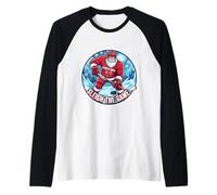 Sleigh The Game Ice Hockey Player Christmas Santa Lover Xmas Manche Raglan