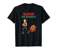 Sleigh The Workout Joyeux Noël Bonne Année Funny Gym T-Shirt
