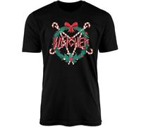 Sleigher T-Shirt - Novelty Alternative Rock Heavy Metal Thrasher Slasher Band Pentagram Holly Father Christmas Party Vegan Ink Manches Courtes(X-Large)