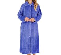 Slenderella HC02316 Peignoir pour femme avec boutons sur le devant, Bleu clair, XXL