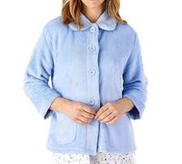 Slenderella Ladies Mini Waffle Bed Jacket BJ4300 Blue Medium