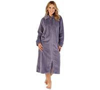Slenderella Ladies Waffle Zip Dressing Gown HC4326 Grey 3XL