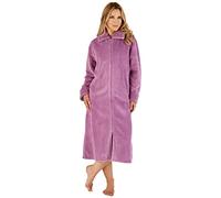 Slenderella Ladies Waffle Zip Dressing Gown HC4326 Heather Small