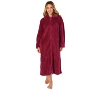 Slenderella Ladies Waffle Zip Dressing Gown HC4326 Raspberry XL