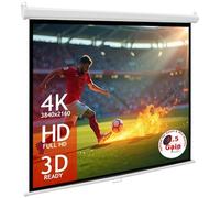 SlenderLine EcoSmart - Écran de Projection Manuel déroulant 220 x 220 cm | 122 Pouces | Largeur Totale: 227cm | Optimal pour projecteurs Smart et Mini | Home cinéma | Montage Plafond ou Mur