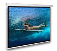 SlenderLine Écran de projection déroulant 160 x 160 cm (153 x 153) cm | Longueur du boîtier 172 cm | 85" | Format 1:1 | Gain 1,2 | 3D -Full-HD-4K-8K UltraHD | Home Cinéma | Business | Boîtier carré