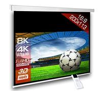 SlenderLine Écran de projection motorisé 200 x 159 (194 x 109) cm 16:9 - Longueur du boîtier 230 cm / avec télécommande / HDTV / 3D / 4K / Écran de projection pour home cinéma & présentations