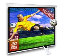 SlenderLine Écran de Projection motorisé 220 x 220 (214 x 214) cm 1:1 - Longueur du boîtier 250 cm -/ avec télécommande/HDTV / 3D / 4K / Écran de Projection pour Home cinéma & présentations