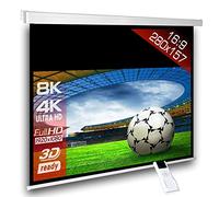 SlenderLine Écran de Projection motorisé 280 x 200 (274 x 154) cm 16:9 - Longueur du boîtier 294 cm/avec télécommande/HDTV / 3D / 4K / Écran de Projection pour Home cinéma & présentations