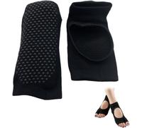 Slep-Chaussettes Yoga Pour Femmes Sans Orteils Antidérapantes, Chaussettes Pilates En Coton, Chaussettes Antidérapantes Avec Poignées, Chaussette Antidérapante Femme Pour Yoga Pilates Ballet Femme