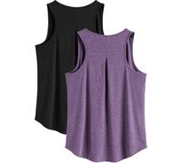 Slep-Lot De 2 Débardeur De Sport Pour Femme, Haut De Yoga, De Sport, À Séchage Rapide, Sans Manches, Dos Nageur, Respirant, Pour L'été, Pour Le Fitness, La Course À Pied, Le Jogging, La Gym