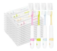 SLequipo Lot de 100 brosses à dents jetables pour enfants emballées individuellement, 4 couleurs, brosse à dents douce pour enfants aide à prévenir la carie dentaire et les maladies des gencives pour