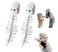 SLERFT Wearable Dinosaur Skeleton Plush Costume Realistic 3D Dino Outfit Set Halloween Spinosaurus Bones Stuffed Toys(2*L-45.2in)