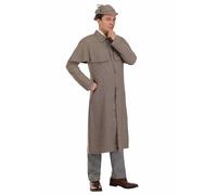 Sleuth Detective Fancy Dress Costume with Hat for Adults, Investigator Outfit, Houndstooth Jacket for Halloween & Dress-Up X-Large