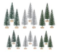 SLFYEE 18pcs Arbre de Noël Artificiel Mini Sapin Décoration de Table de Noël Petit Sapin de Noël Faux Sapin de Noël 9/7cm