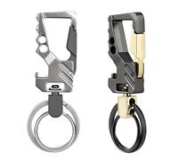 SLFYEE 2pcs Porte-clés Ouvre-bouteille Porte-clés de Voiture Avec Décapsuleur Metal Hommes Porte-clés Voiture Mousqueton Porte Clé