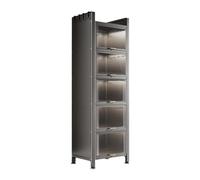 SLGGPJBU Armoire de rangement de cuisine roulante à 6 niveaux avec garde-manger en acier au carbone et four à micro-ondes Chariot de rangement pour salon ou salle à manger