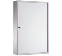 SLGGPJBU Armoire de rangement murale en acier inoxydable avec miroir, armoire de rangement moderne épaisse avec miroir simple, 400 x 600 x 130 mm, porte droite