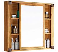 SLGGPJBU Armoire de salle de bain, armoire de rangement murale, miroir de salle de bain, armoire de cuisine murale avec miroir coulissant, 80 x 70 x 12 cm