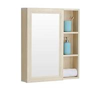 SLGGPJBU Armoire de salle de bain avec miroir, 5 portes, cadre en bois, 70 cm
