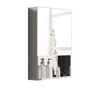 SLGGPJBU Armoire murale de salle de bain, armoire de rangement murale avec portes miroir simples, armoire murale multifonction, 50 x 70 x 13 cm, argenté